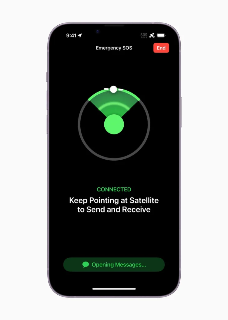 Apple Emergency SOS Connected in
