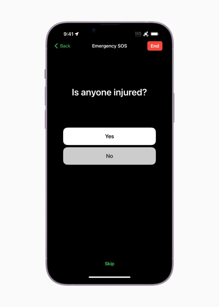 Apple Emergency SOS injured inli