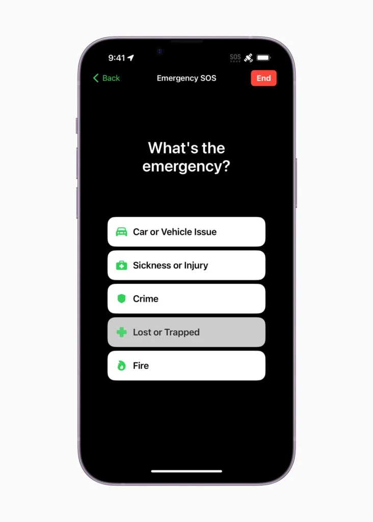 Apple Emergency SOS lost or trap