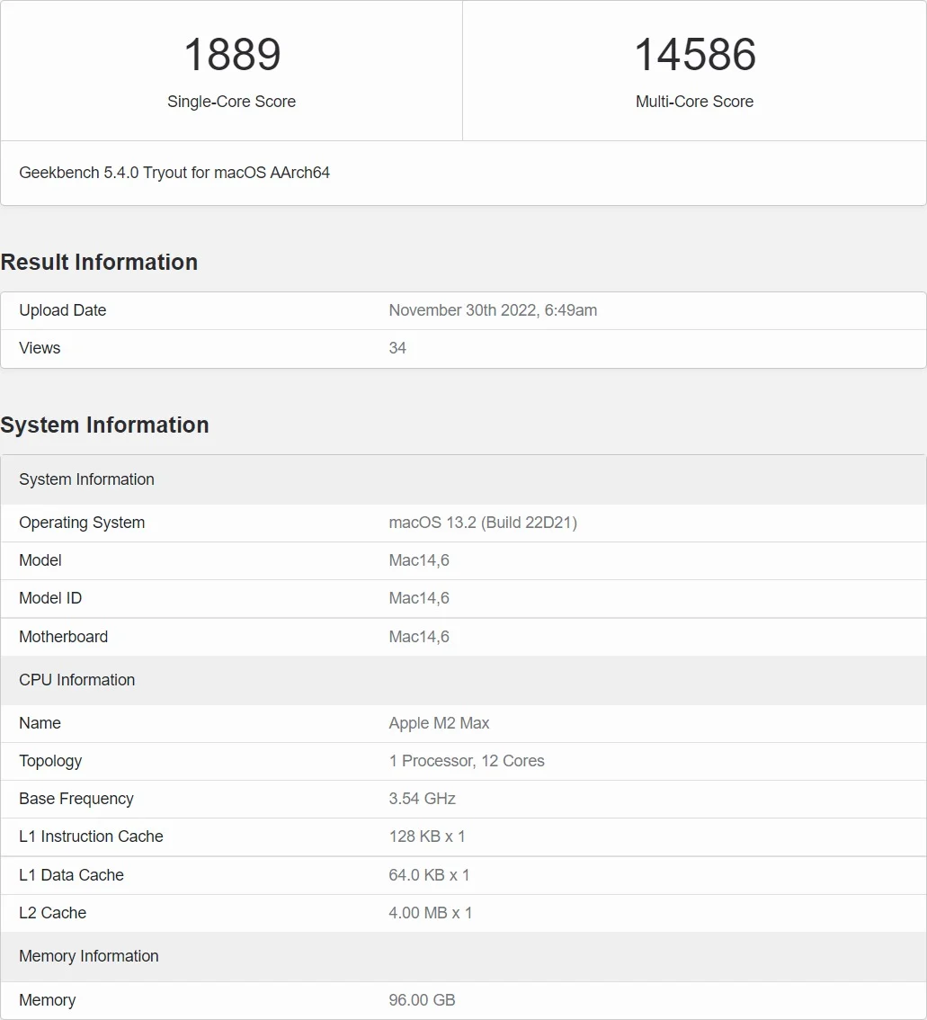 Apple M2 Max CPU Benchmark Leak jpg