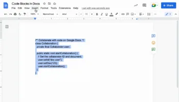 Google Docs propose désormais des blocs de code, mais pas pour tout le monde