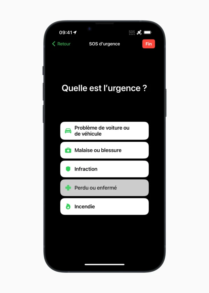 Le SOS d'urgence par satellite de l'iPhone 14 s'étend à la France 52 Apple Emergency SOS FR lost or t