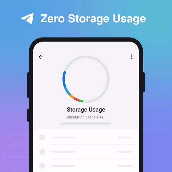 Telegram Zero Storage Usage
