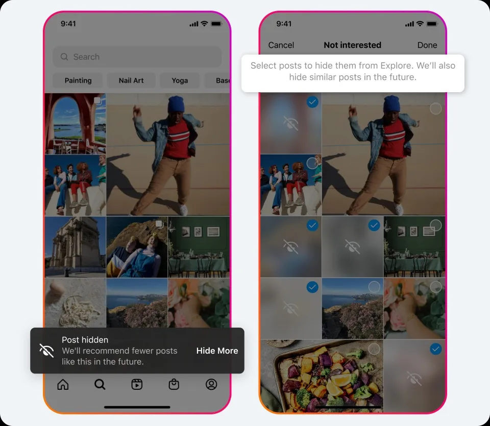 Instagram vous permet désormais de mettre les notifications en pause grâce au mode silence 54 04 Hide posts jpg