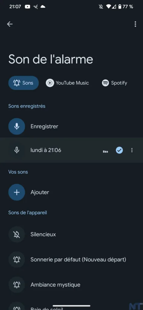 Vous pouvez désormais créer vos propres sons d'alarme personnalisés dans l'application Google Horloge 53 Screenshot 20230116 210711 resultat