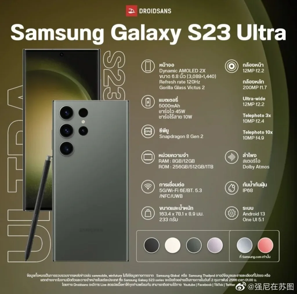 Voici les couleurs spéciales prévues pour la série Galaxy S23 de Samsung 67 galaxy s23 ultra couleurs