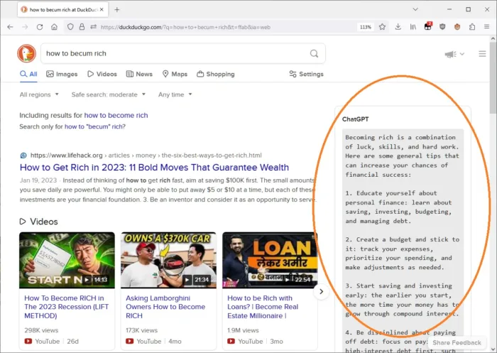 DuckDuckGPT permet d’intégrer ChatGPT dans DuckDuckGo