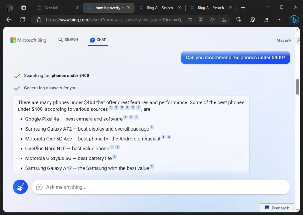 Microsoft commence à déployer Bing équipé de ChatGPT auprès des premiers testeurs 52 Bing Chat