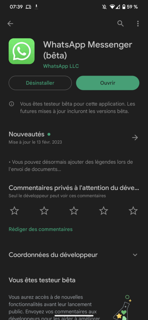 WhatsApp sur Android permet enfin d'envoyer 100 photos à la fois 61 Screenshot 20230216 073915