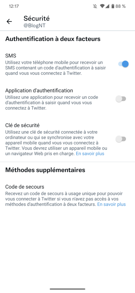 Comment passer du SMS à une application pour le 2FA de Twitter ? 54 Screenshot 20230219 121707