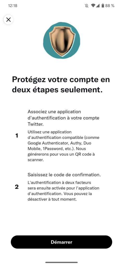 Comment passer du SMS à une application pour le 2FA de Twitter ? 56 Screenshot 20230219 121842