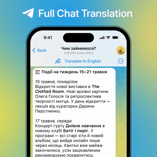 Telegram Translating Entire Chats