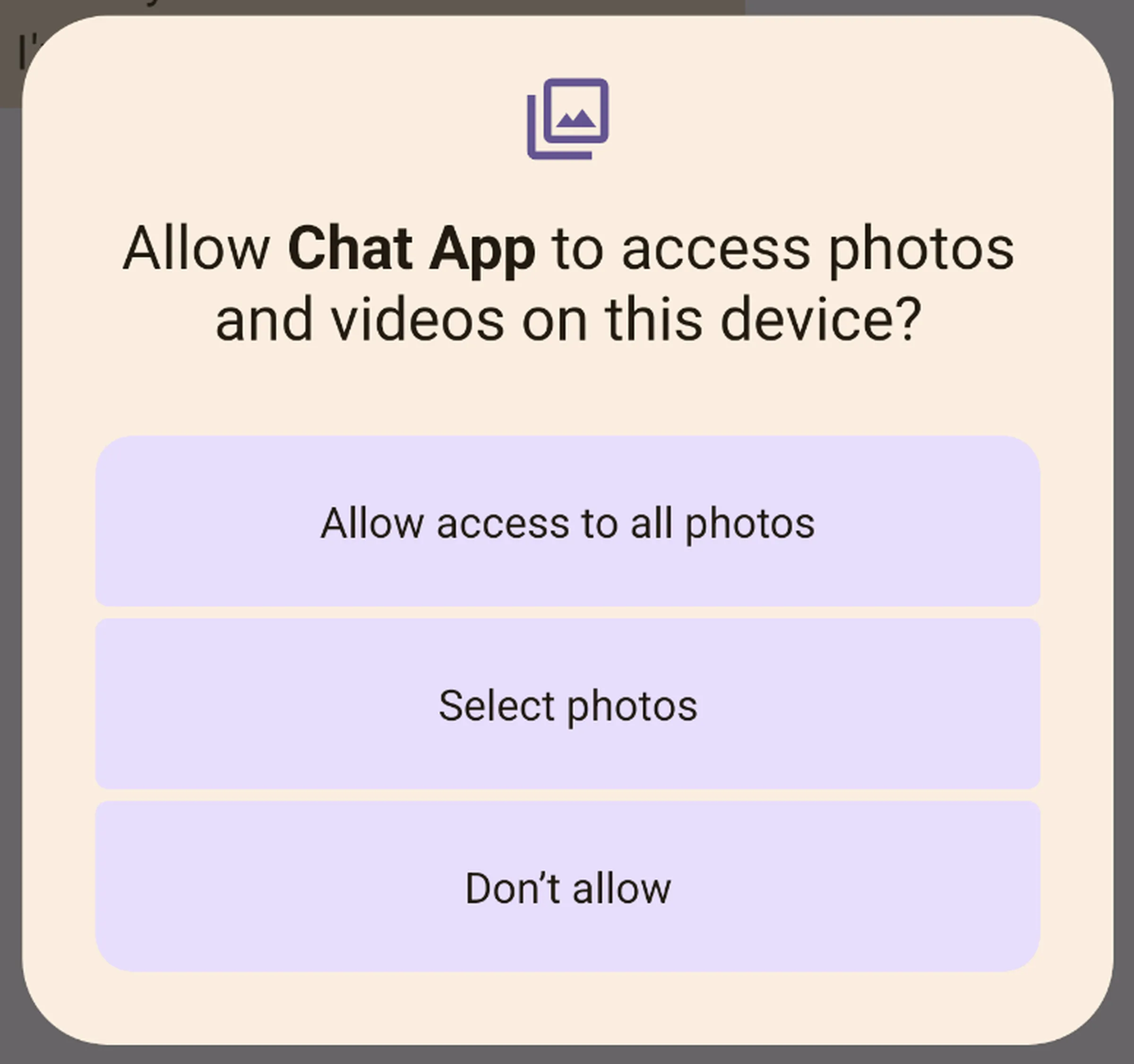 Android 14 image permissions