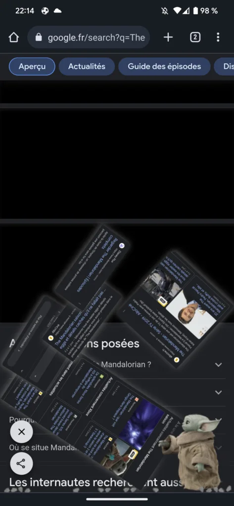 Jouez avec Bébé Yoda dans le Easter Eggs de Google sur « The Mandalorian » 43 Screenshot 20230302 221404