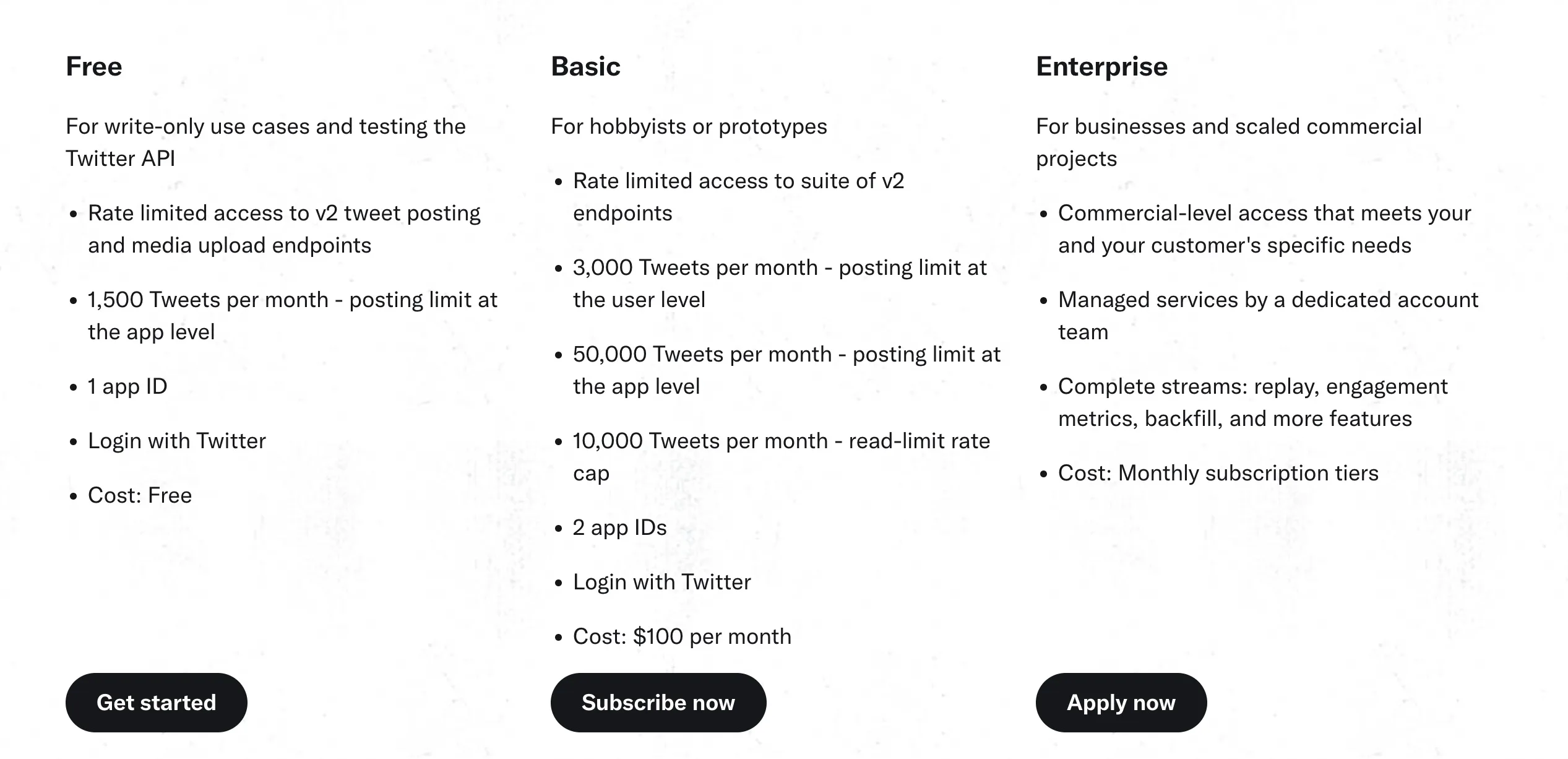 twitter lance nouveaux niveaux acces api free basic et enterprise 1 jpg