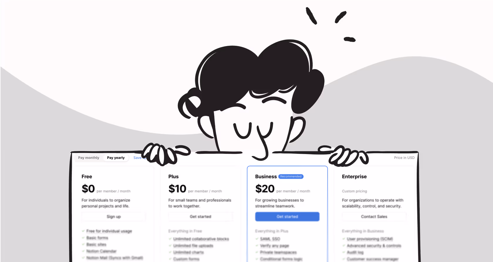 Banner de precios de Notion explicado: ¿Cuál plan vale la pena?