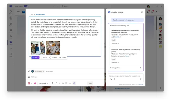 Microsoft Copilot débarque sur Viva