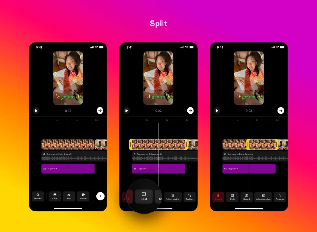 Instagram se dote de commentaires en GIF et d'une fonction d'édition de Reels 64 Split 1