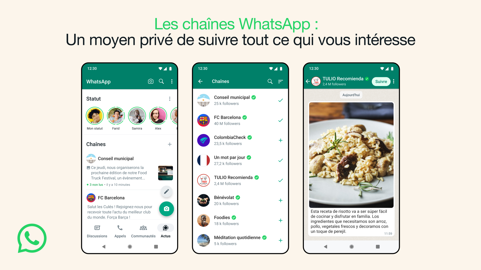 WhatsApp teste une option de notification pour sa nouvelle fonctionnalité Canaux sur Android