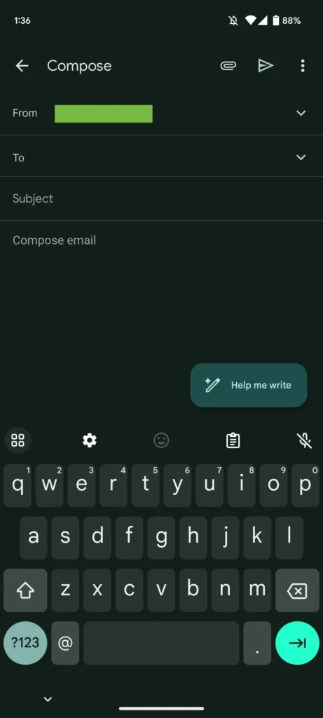 Gmail Help me write Android 2