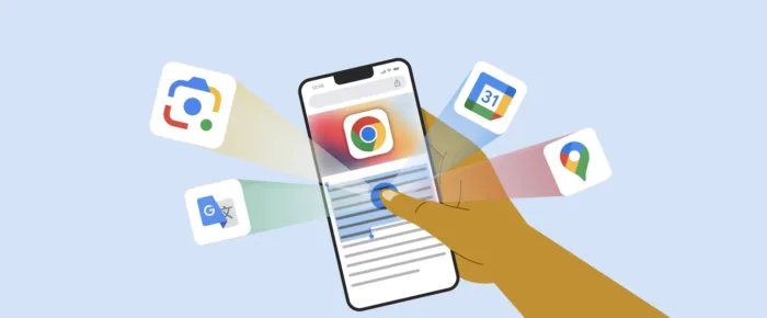 Les applications Google telles que Maps, Traduction et Lens sont intégrées à Chrome sur iOS