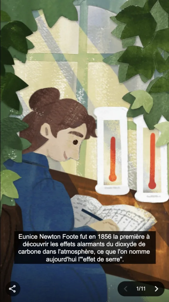 Google Doodle présente Eunice Newton Foote, première personne à avoir découvert l'effet de serre 35 Capture decran 2023 07 17 08.02.07