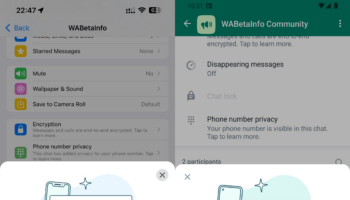 WA PHONE NUMBER PRIVACY FEATURE COMMUNITIES IOS ANDROID