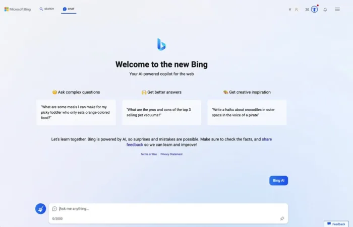 Bing Chat arrive dans Google Chrome et Safari