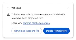 Chrome will inform you if a file jpg