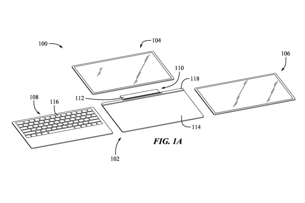 Apple travaille peut-être sur un MacBook modulaire avec 3 écrans 47 Modular MacBook 1