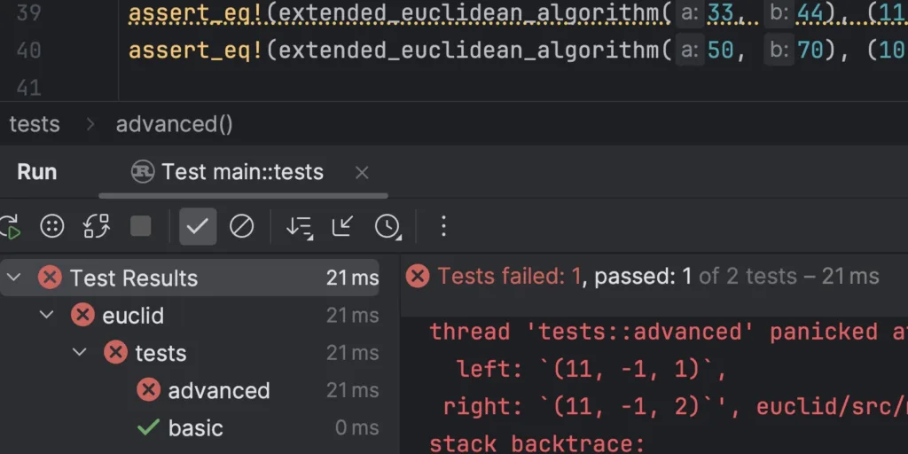 Test run debug analyze 1