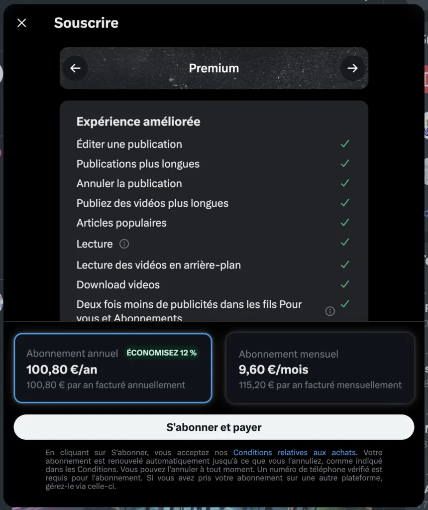 X lance un abonnement de 19 euros par mois après la baisse des recettes publicitaires 47 Capture decran 2023 10 27 22.27.35