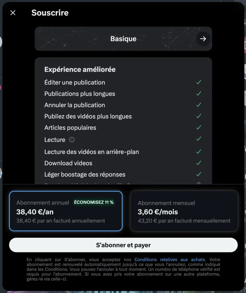 X lance un abonnement de 19 euros par mois après la baisse des recettes publicitaires 46 Capture decran 2023 10 27 22.27.44