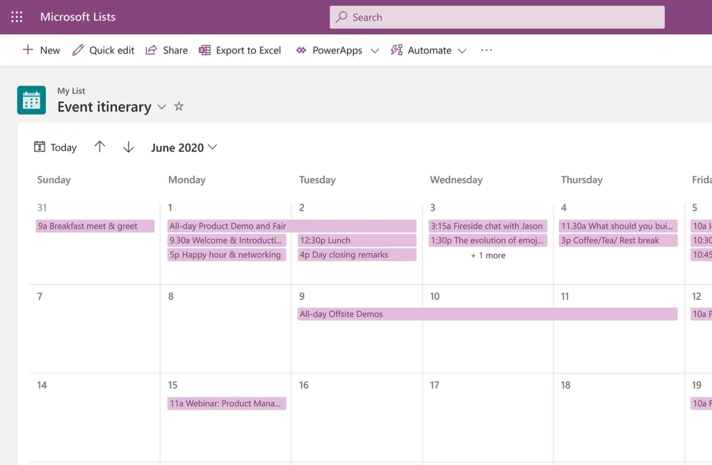 Le gestionnaire des tâches Microsoft Lists est désormais disponible pour tous 64 Image EventItinerary 2x RE4CihC