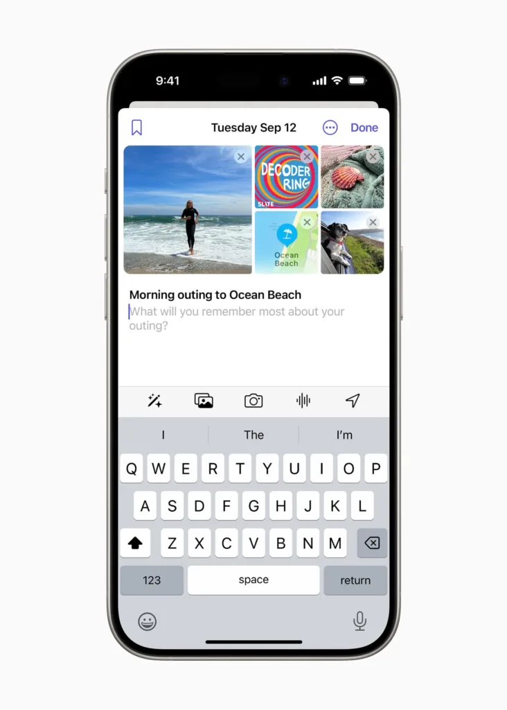 Journal : la révolution du journal personnel par Apple sur iPhone 63 Apple Journal app edit entry inl