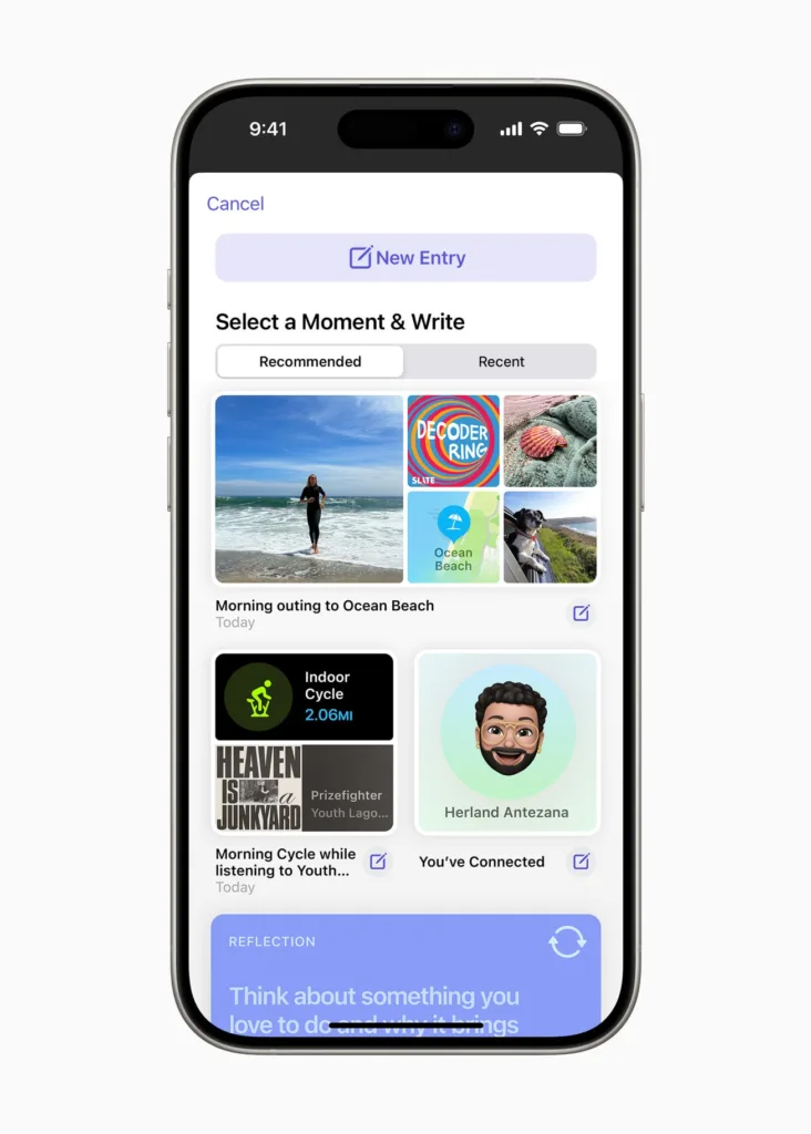 Journal : la révolution du journal personnel par Apple sur iPhone 64 Apple Journal app personalized s