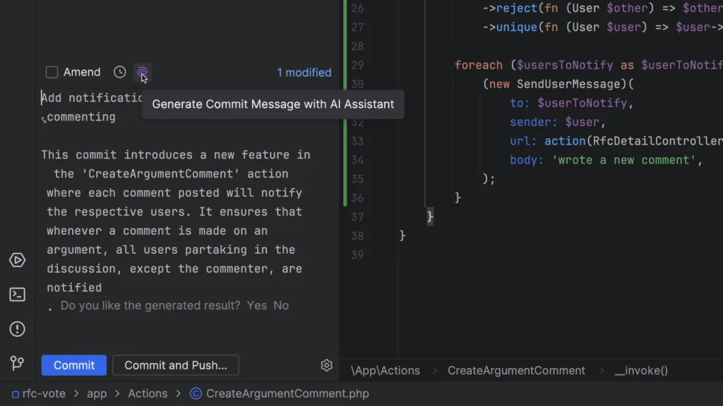 generate commit message 1