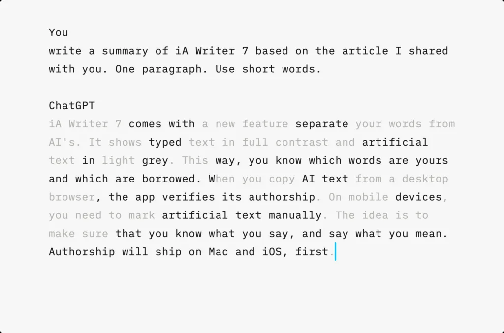 iA Writer et ChatGPT : un duo innovant pour l'écriture sur macOS et iOS 52 ia ai reworked