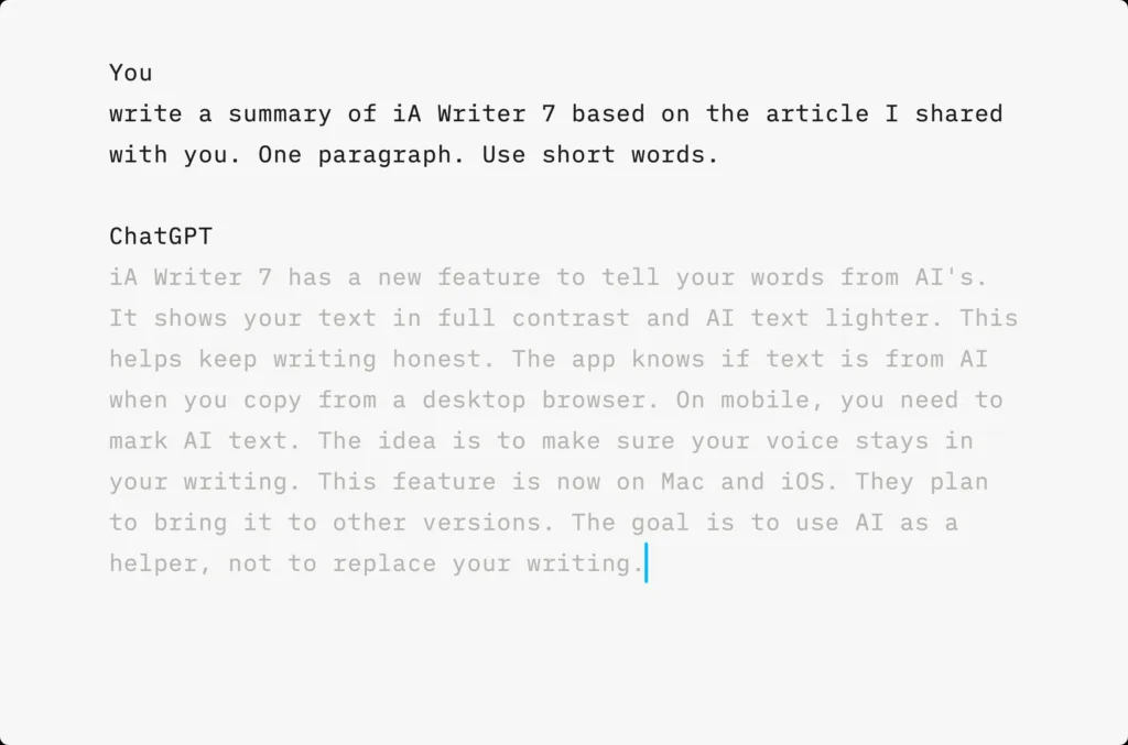 iA Writer et ChatGPT : un duo innovant pour l'écriture sur macOS et iOS 51 ia ai tabula grigia