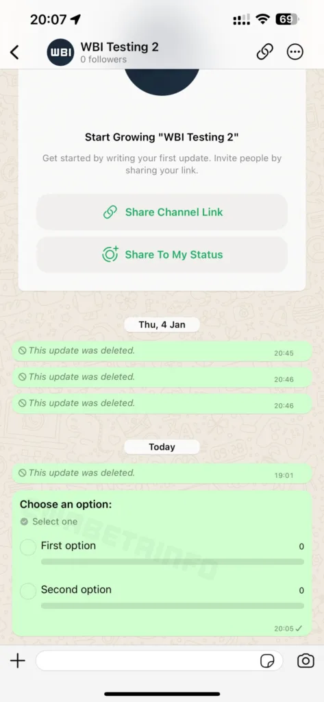 WA CHANNEL POLL SHARING FEATURE