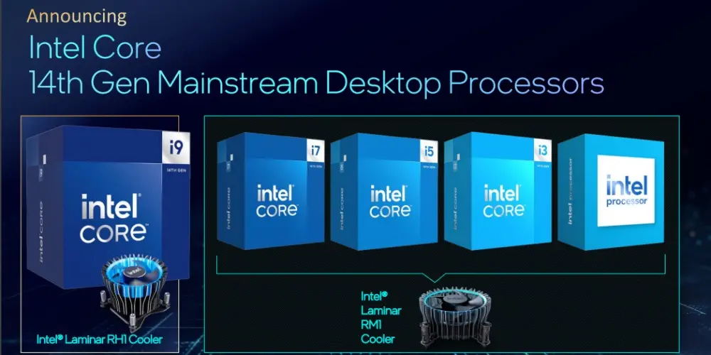 intel core 14th gen desktop processors non K series released including i3 14100 i9 14900 and others
