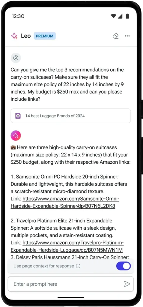 Brave introduit Leo : L'assistant IA qui priorise votre vie privée sur Android ! 35 1