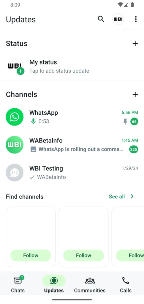 WA PIN CHANNELS FEATURE UPDATES