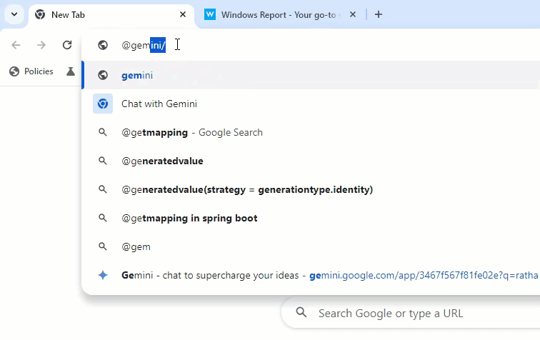 using @gemini shortcut in chrome address bar gif animation 1
