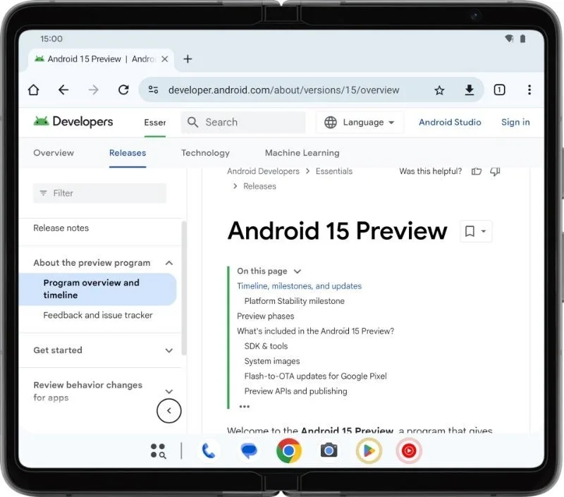 Android 15 va redéfinir le multitâche : retour de la barre des tâches classique 62 Android 15 DP2 persistent taskba jpg