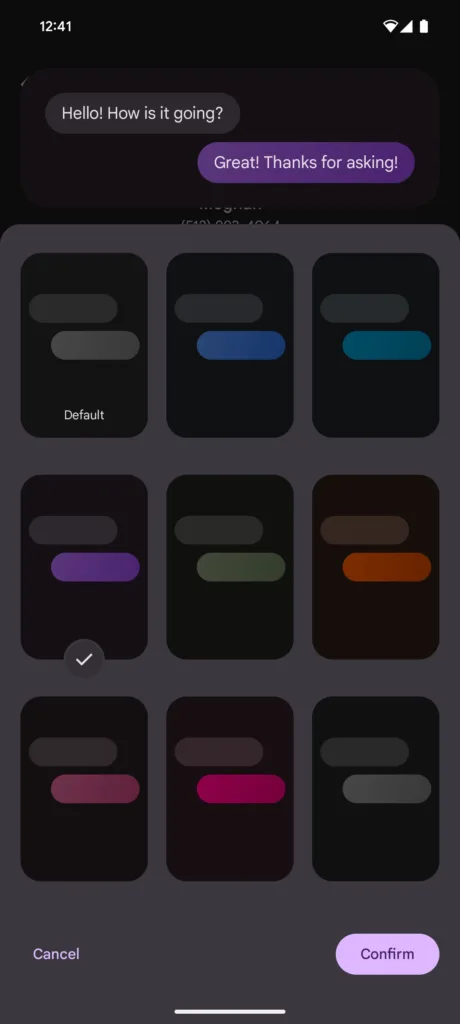 Personnalisez votre discussion avec les nouveaux thèmes de Google Messages 53 google messages rcs colors 2