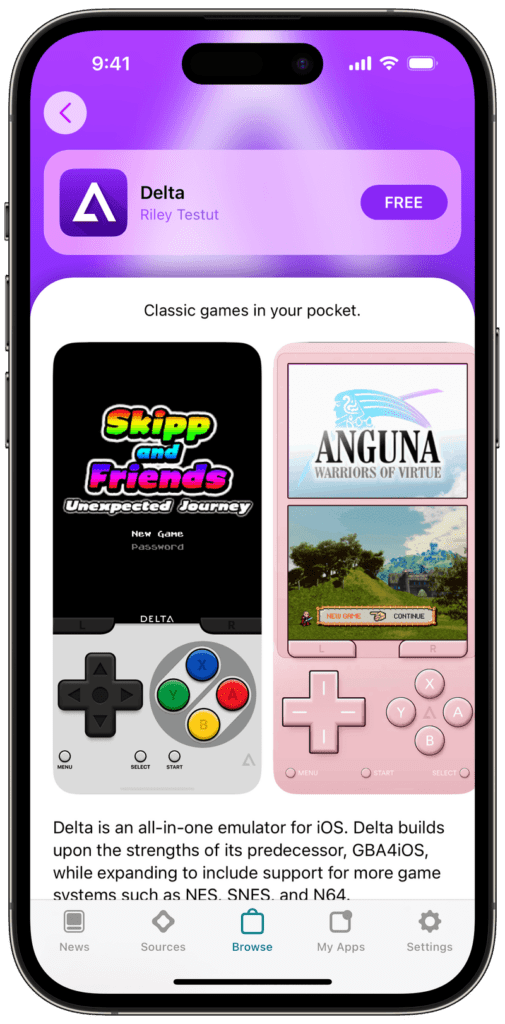 AltStore PAL : Première boutique d'applications tierces pour iOS en UE post-DMA 48 DeltaStorePage p 800