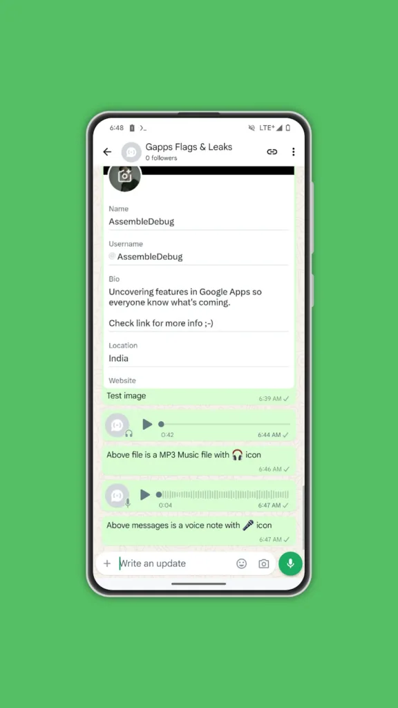 WhatsApp pourrait ajouter la prise en charge des pièces jointes audio dans les Chaînes 53 IMG ORG 1712055798794