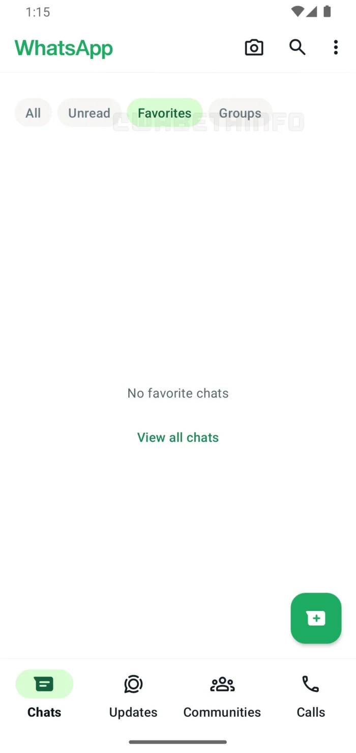 WA FAVORITES CHAT FILTER FEATURE