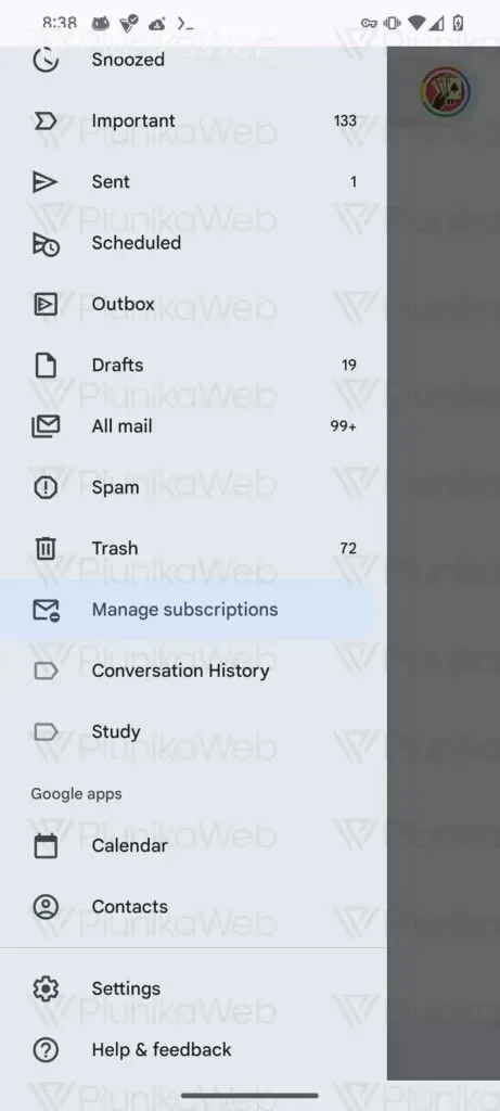gmail sidebar android manage sub jpg